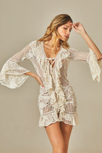 Cargar imagen en el visor de la galería, Model Front: Empress Kaftans / Cover Ups Isabel Dress Off White Lace